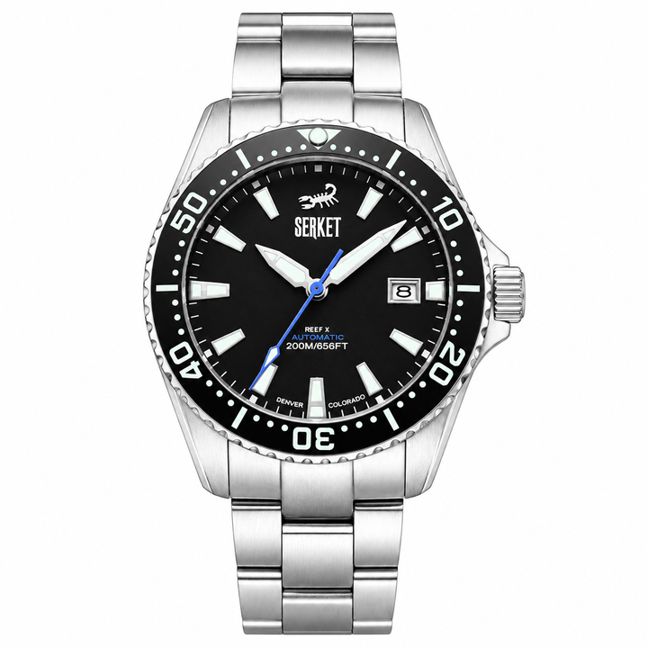 Reef X Diver Onyx Black 43mm 3-Link Bracelet Black Dial