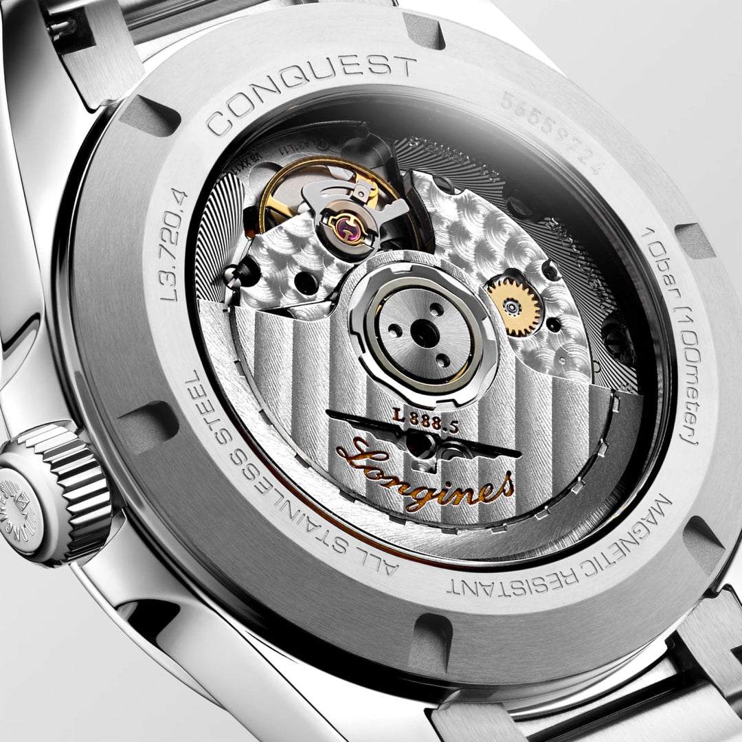 Conquest Silver/Blue Sunray Blue Dial
