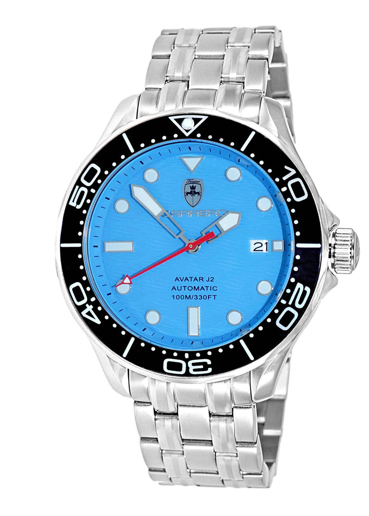 AVATAR-J2 Silvertone/Light Blue-Black | Light Blue Dial