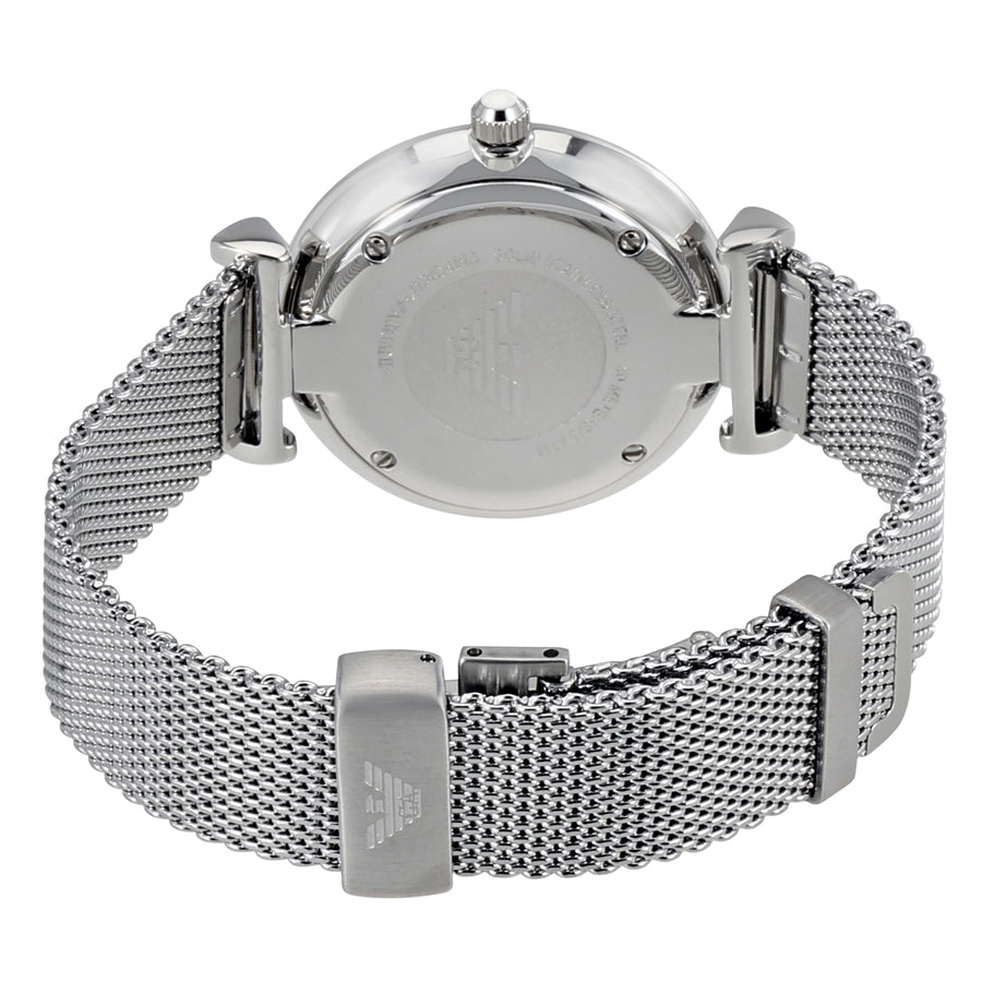 Retro White Mother-Of-Pearl Dial / Stainless Steel Mesh Bracelet Mother-of-Pearl