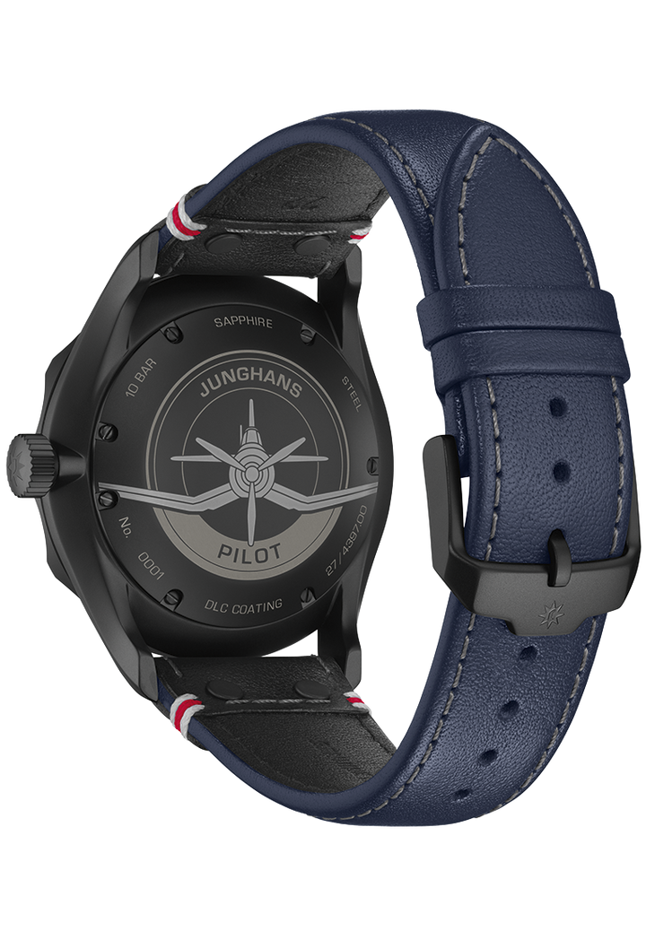 Pilot Automatic Navy Blue Navy Blue Dial / Blue and Black Riveted Leather Strap 
