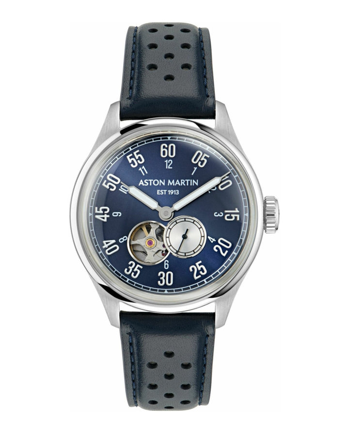 TS1 Automatic Stainless Steel/Partial Sekelton Automatic/Blue Leather Strap Blue
