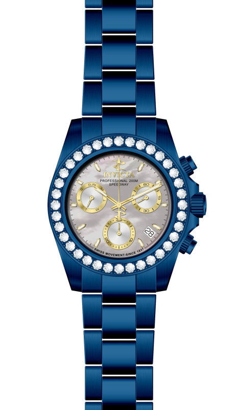 Elite Diamond Gray Mother-of-Pearl dial / Blue Stainless Steel Bracelet Gray Mot