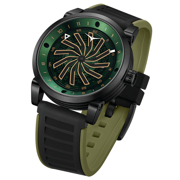 Blade Rogue Stainless Steel Black Plated Green Dial