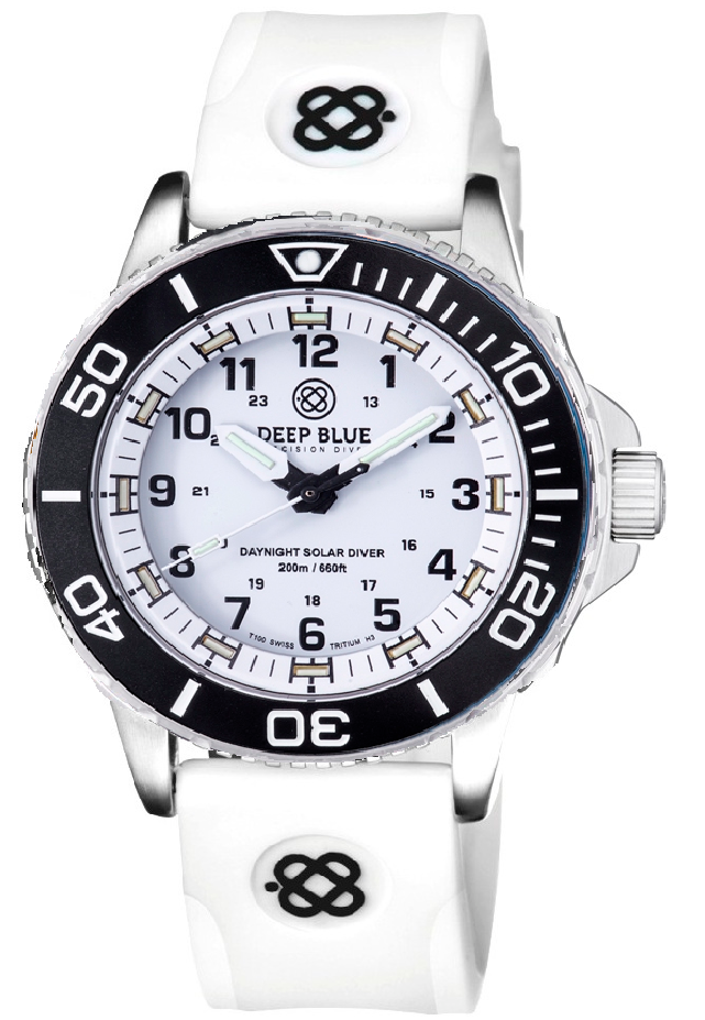 DAYNIGHT 43MM DIVER SOLAR  STAINLESS STEEL TRITIUM DAYNIGHT  BLACK/WHITE BEZEL –