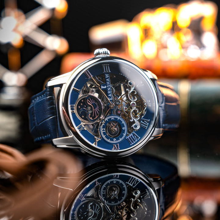 Longitude Automatic Skeleton Blue / Blue Leather Blue Dial