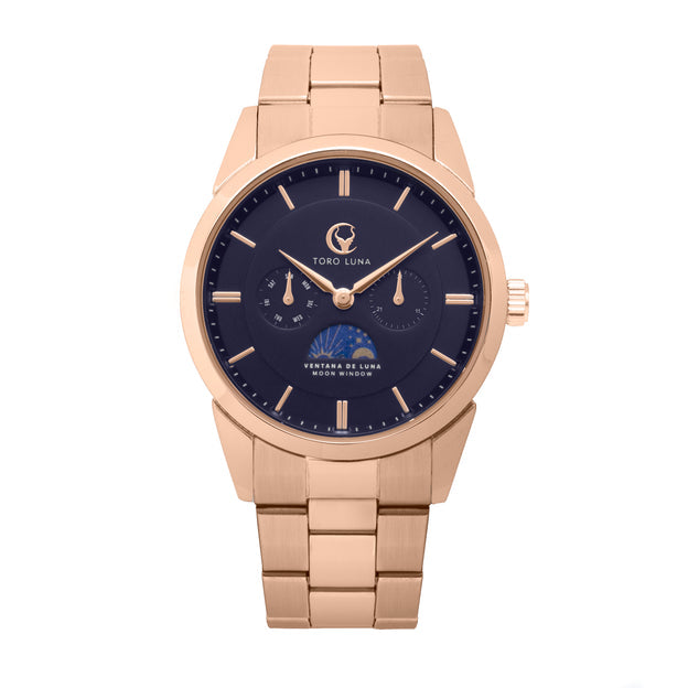 VENTANA DE LUNA ROSE GOLD W. BLUE DIAL | Blue Dial
