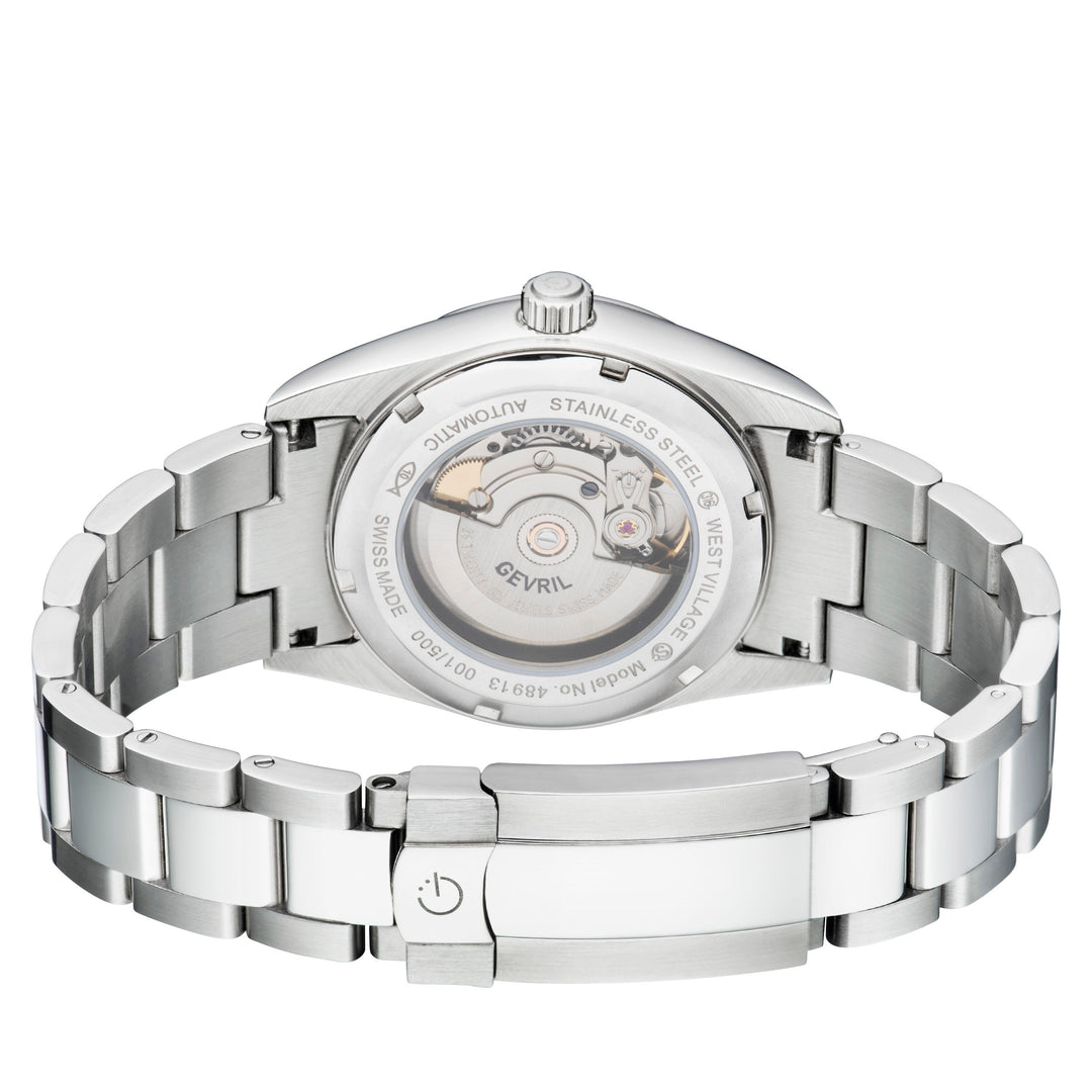 West Village Sellita SW200 Swiss Automatic Watch Silver/Tiffany Blue,Silver band