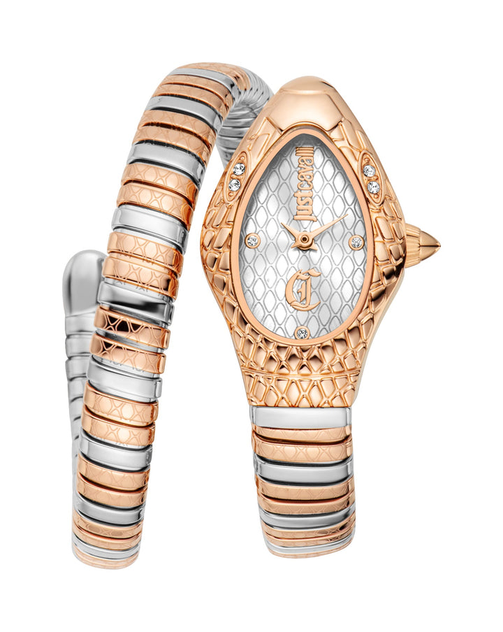 Snake 20mm / Silver / Silver and Rose Gold Silver Dial