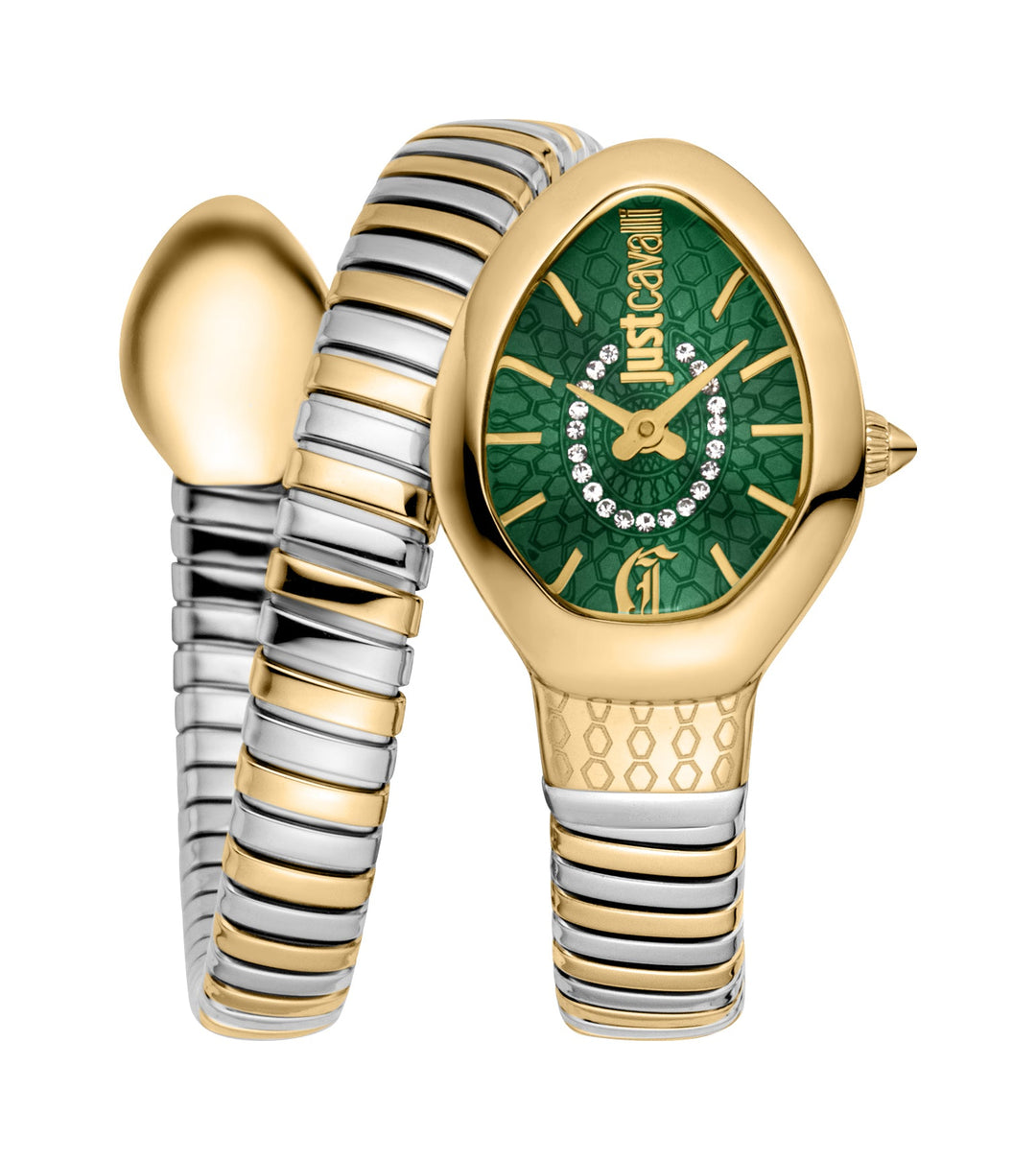 Just Cavalli 22mm / Silver and Gold / Dark Green | Dark Green Dial