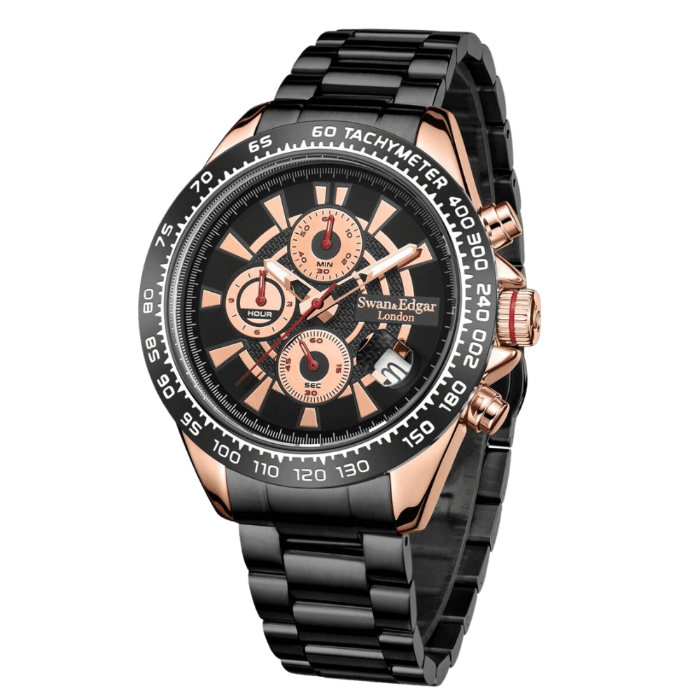 Speed Target Mechanical Quartz Black Target-Pattern Dial / Black Stainless Steel