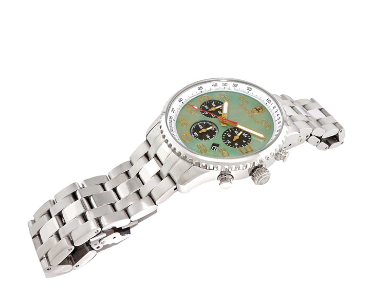 Aureum-MB Silvertone/ Brown Green-Black Dial