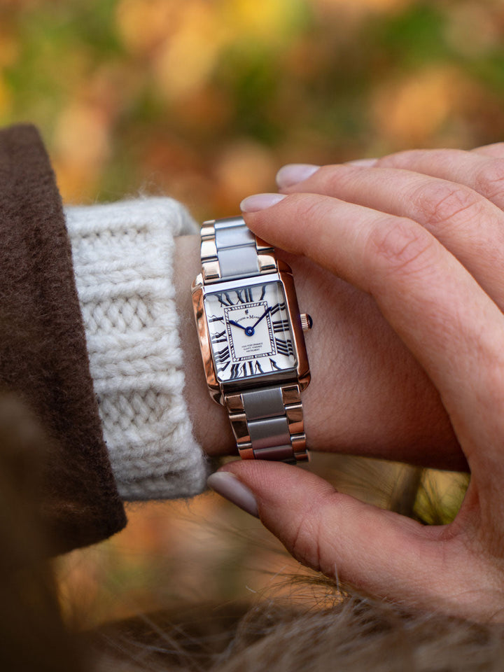 Emily Bicolor Rose & Silver White Dial