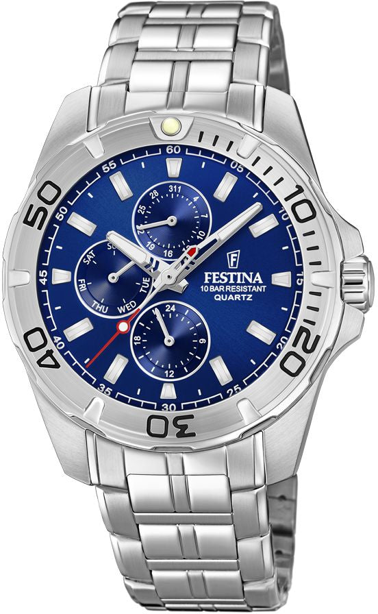 Multifunction Blue / Stainless Steel Blue Dial