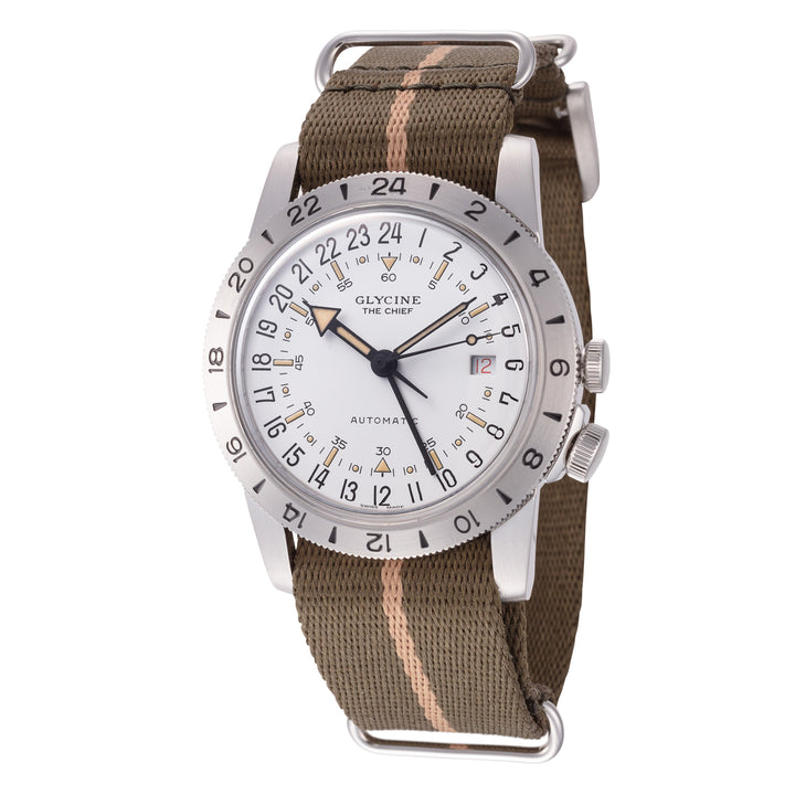 Airman The Chief GMT 40mm / White / Green White Dial