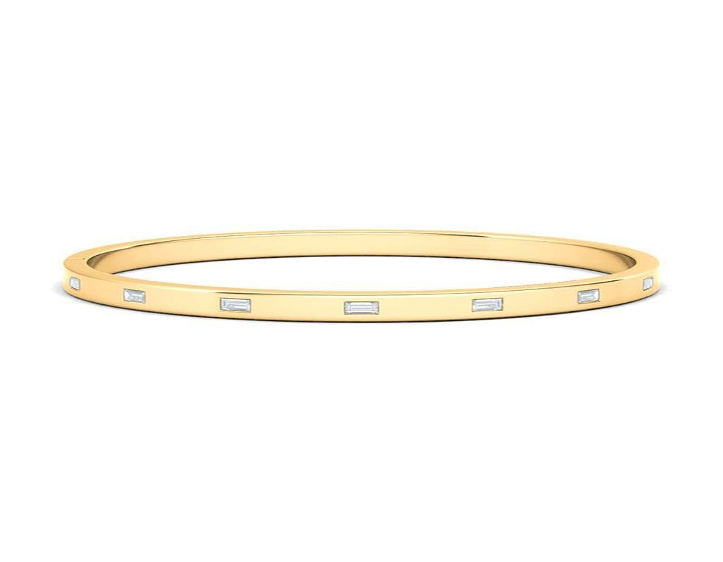 Sideways Baguette Diamond Distance Bangle