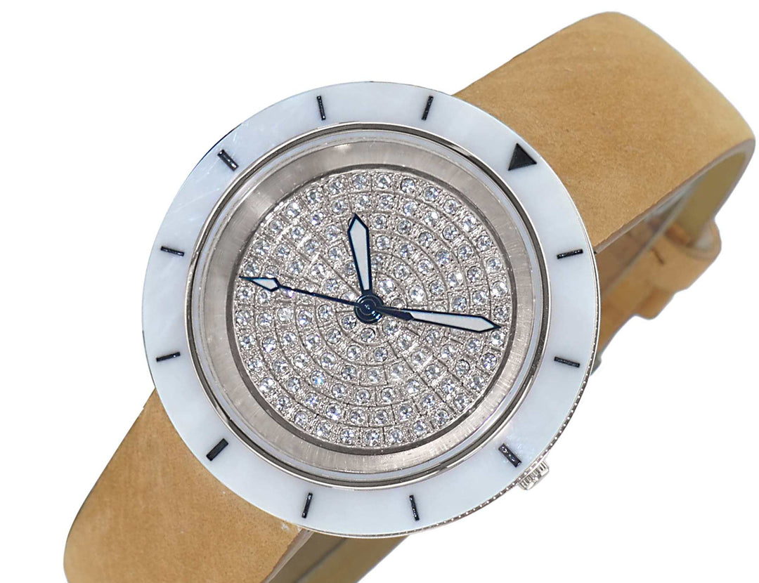 TOULON WHITE-SILVER / BROWN | Silver tone Dial