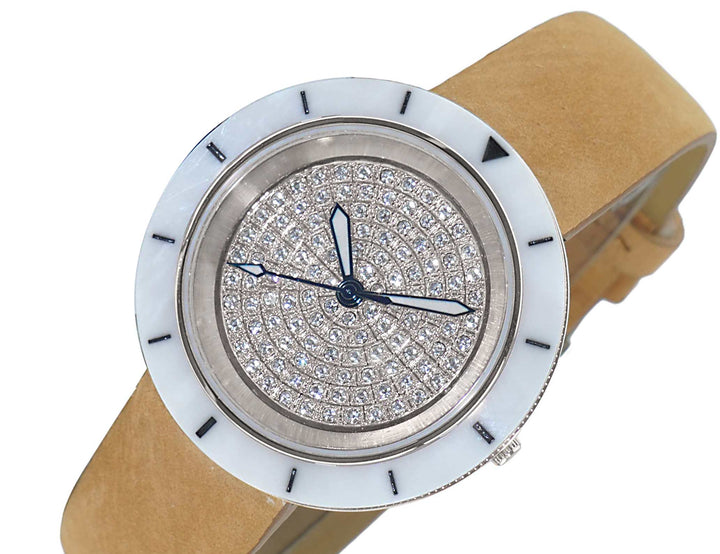 TOULON WHITE-SILVER / BROWN | Silver tone Dial