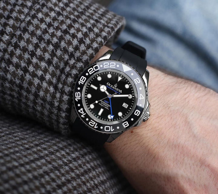Oceaneva Deep Marine Explorer VI Grade 5 Titanium Automatic Black Dial Watch Bla