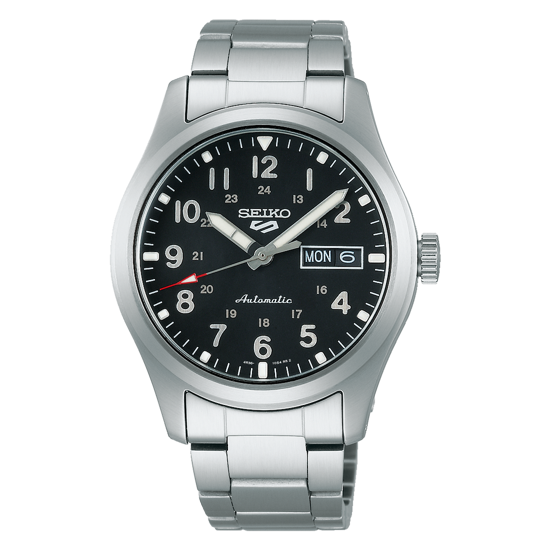 5 Sports Field Black Dial / Stainless Steel Bracelet Black Dial