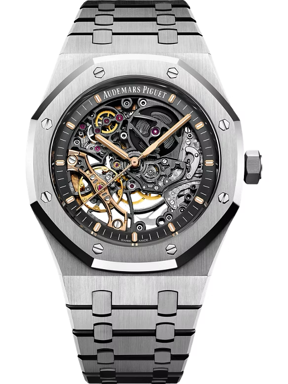 Audemars Piguet 2023 ROYAL OAK  41MM GREY DIAL STAINLESS STEEL DOUBLE BALANCE WHEEL OPENWORKED Ref. 15407ST.OO.1220ST.01 MENS WATCH