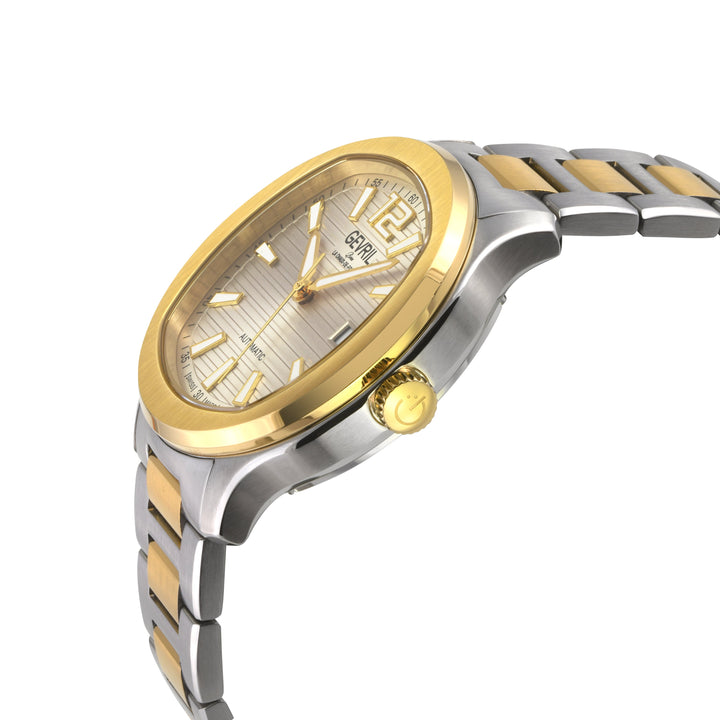 Stuyvesant Swiss Automatic, Two toned IPYG/316L Stainless Steel Case, White Dial