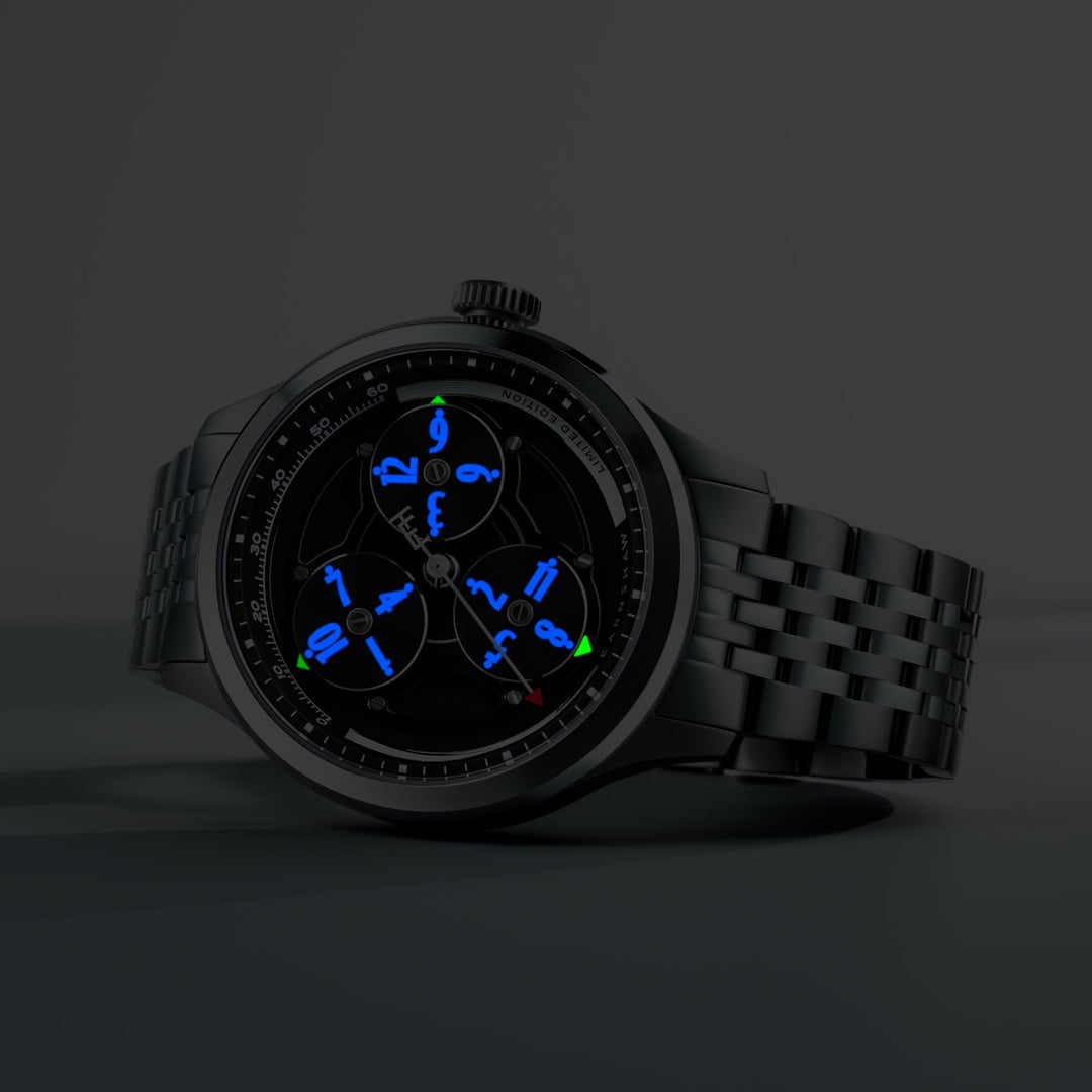 Engineer Hexham Trisect Automatic Limited Edition Black / Stainless Steel Black 