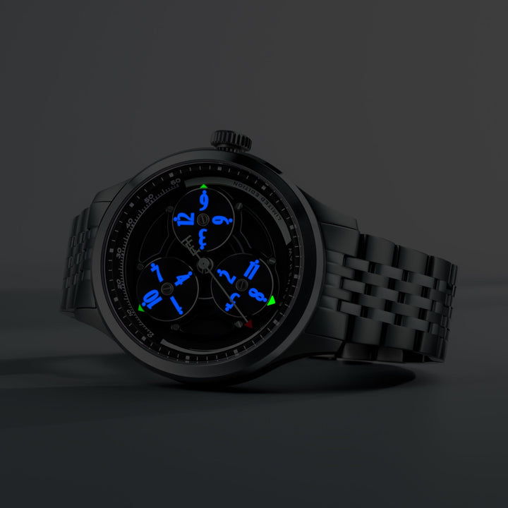 Engineer Hexham Trisect Automatic Limited Edition Black / Stainless Steel Black 