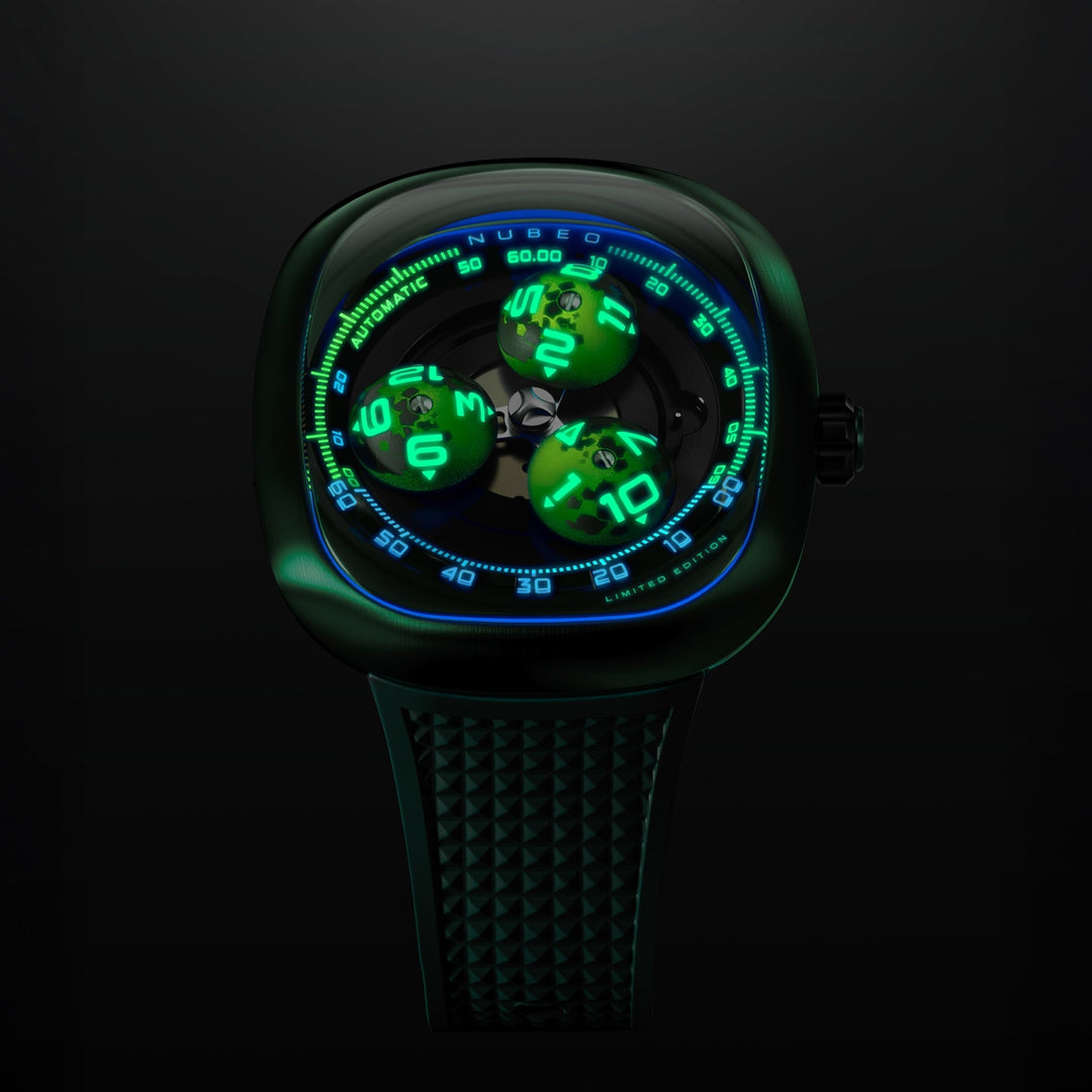 Tri-star Orbit Automatic Limited Edition Black / Rubber Strap Black Dial