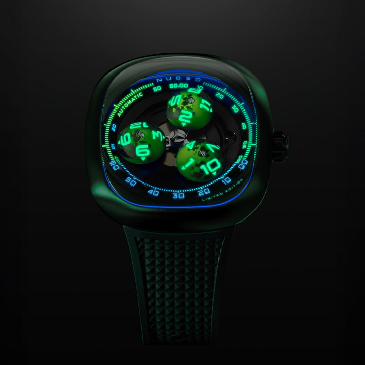 Tri-star Orbit Automatic Limited Edition Black / Rubber Strap Black Dial