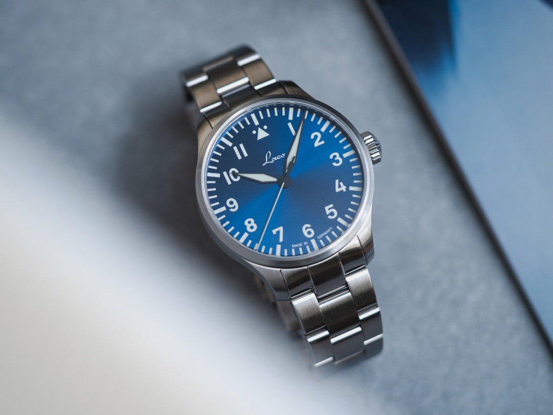 Augsburg Blaue Stunde 42 MB metal strap Blue Dial