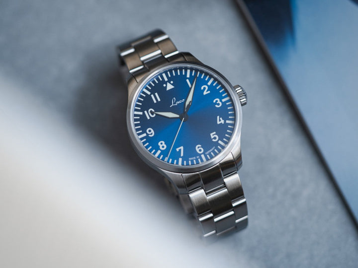 Augsburg Blaue Stunde 42 MB metal strap Blue Dial