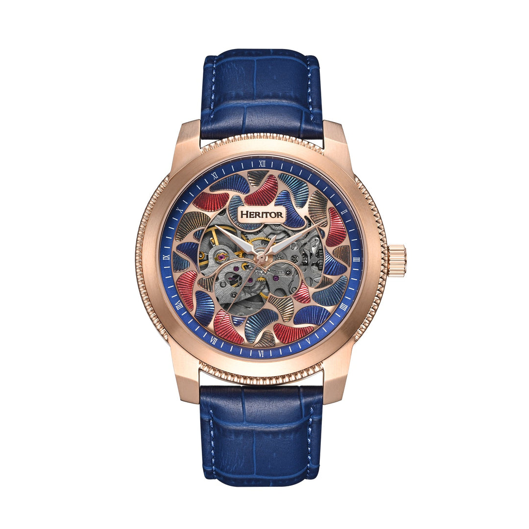 Emmanuel Semi Skeleton Custom Dial Blue/Rose Gold MULTICOLOR Dial