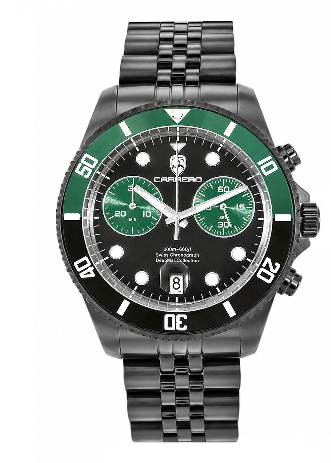 DeepMar Collection IP-BLACK / GREEN Black-Green Dial
