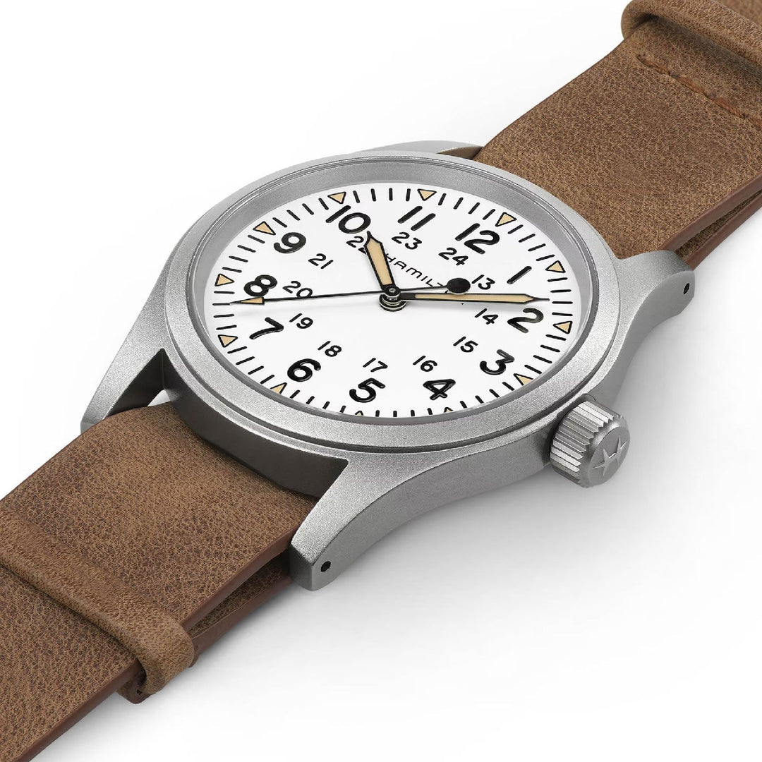 KHAKI FIELD White / Leather White Dial