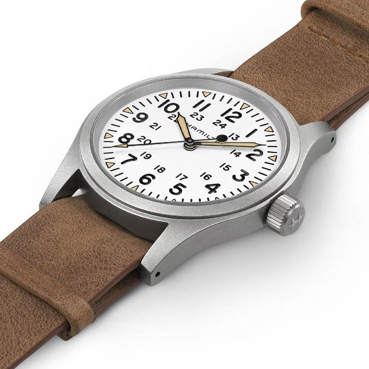 KHAKI FIELD White / Leather White Dial