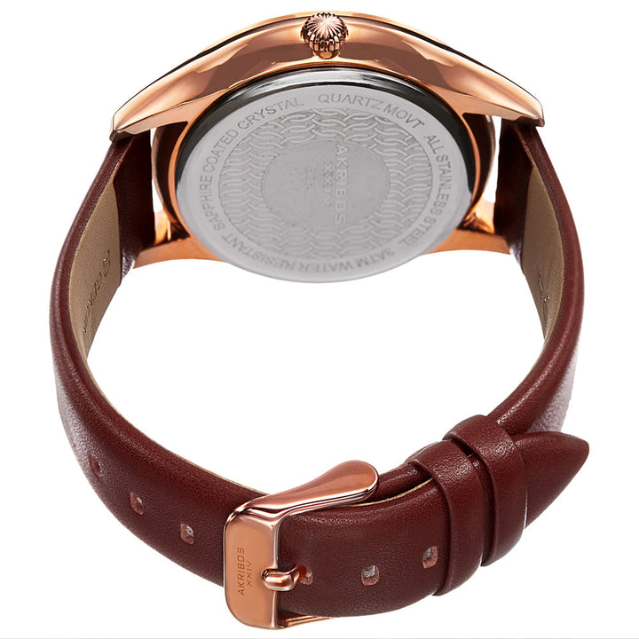 AK869RG-Casual Brown/Leather | Silver Dial