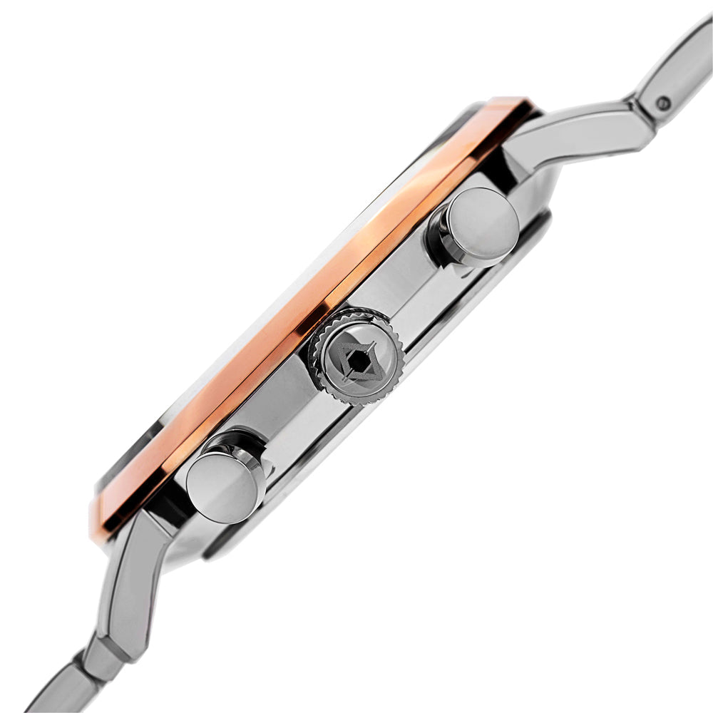AK782TTR-Casual Steel, Rose Gold/Stainless Steel | Black Dial