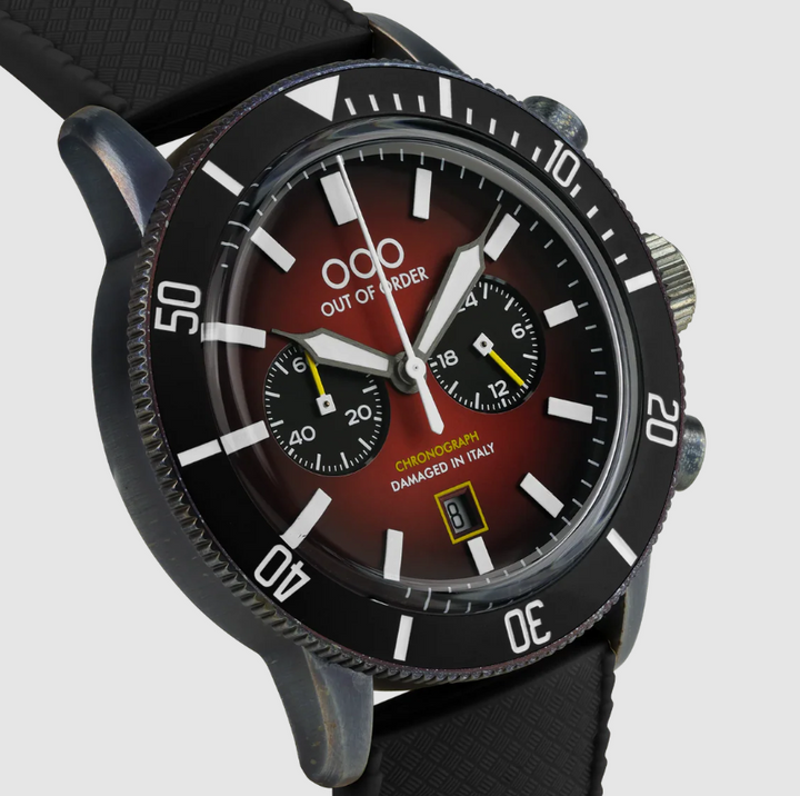 Pilot Chronograph Red/Black Silicone Red Dial