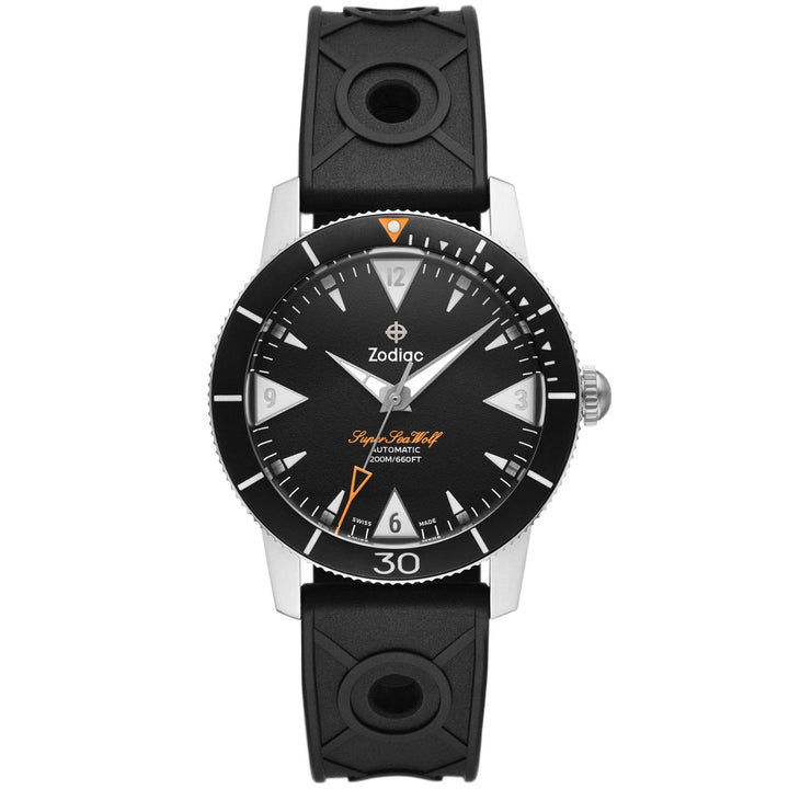Super Sea Wolf Black Dial / Black Top Ring Silver Dial