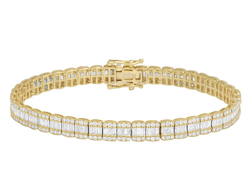 Baguette & Round Tennis Bracelet