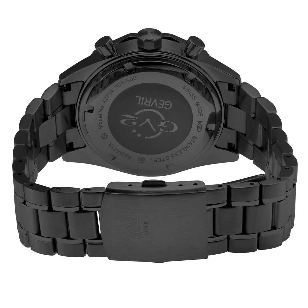 Regatta GV2 Swiss Quartz,Tide cycle indicator, Black dial, IPBLK Stainless Steel