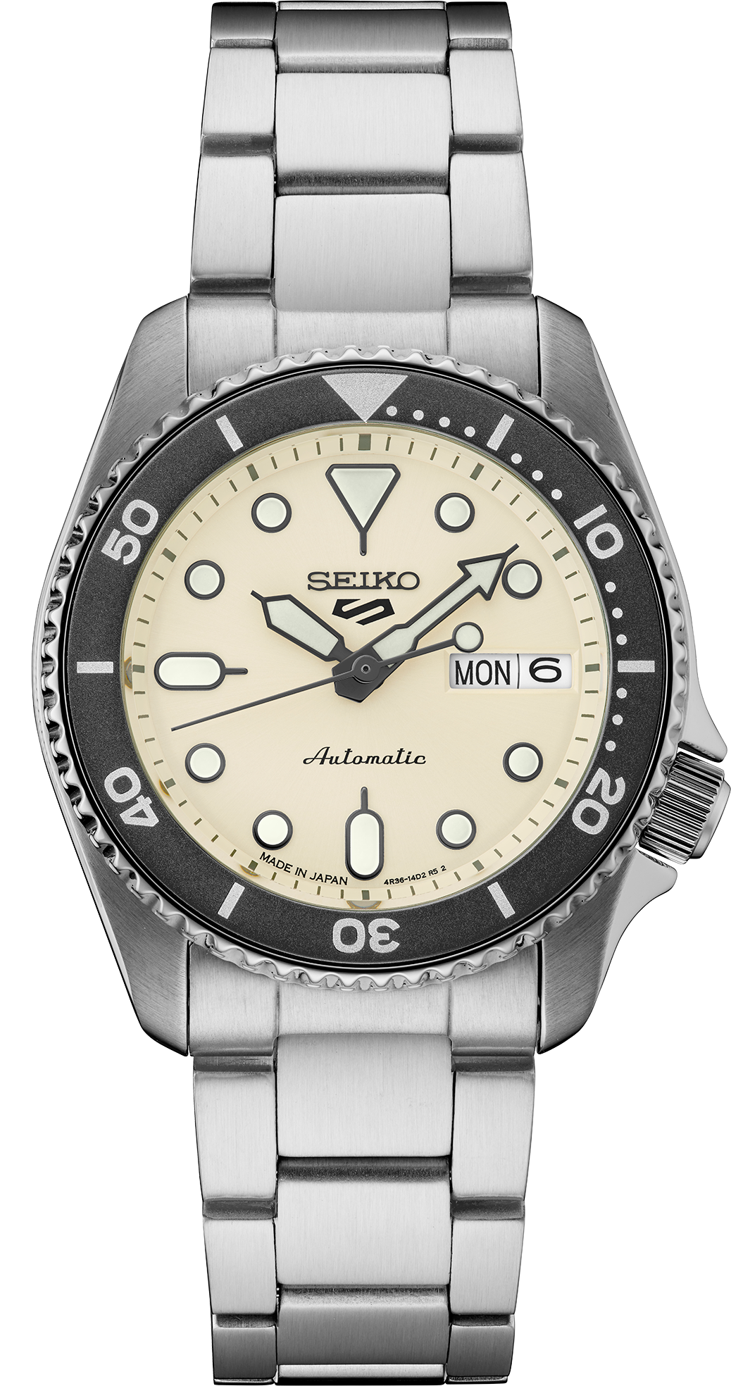 5 Sports SKX Series Mid-Size Beige Dial / Stainless Steel Bracelet Beige Dial