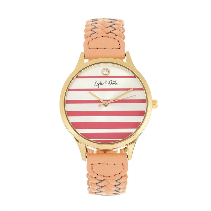 Tucson w/ Swarovski Crystals Gold/Coral | Silver Dial