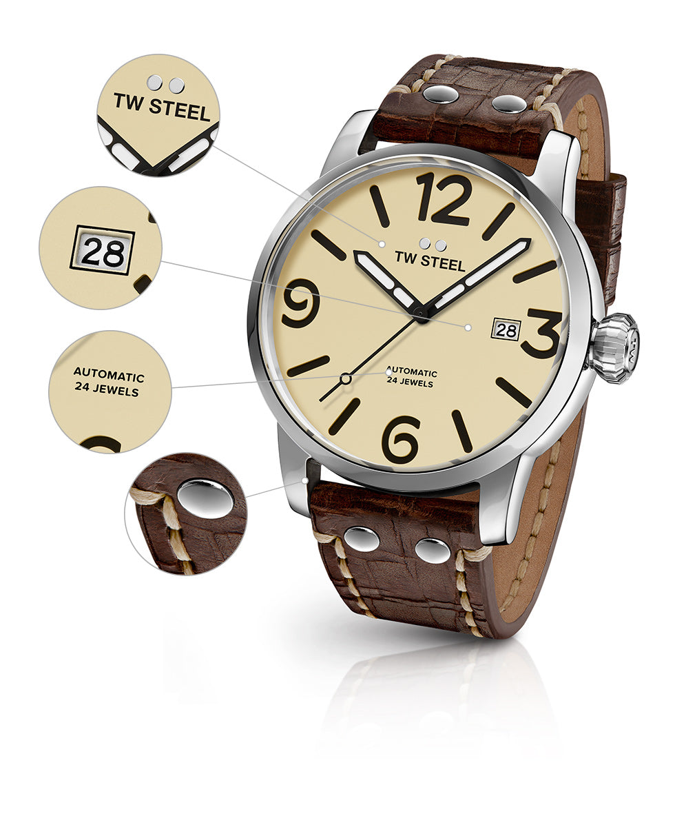 Maverick 48mm / Cream / Brown | Cream Dial