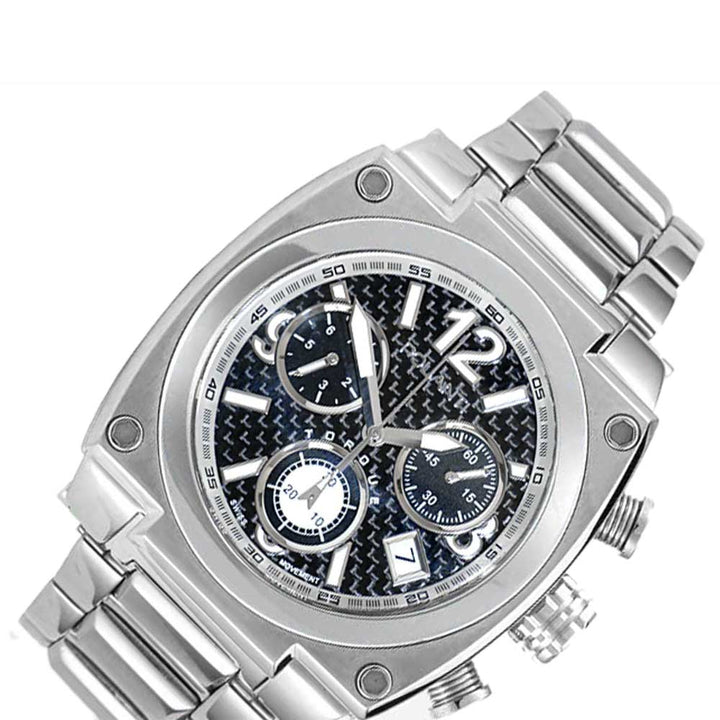 Torque II Chrono Silvertone/ Black Barbon Fiber Black Dial