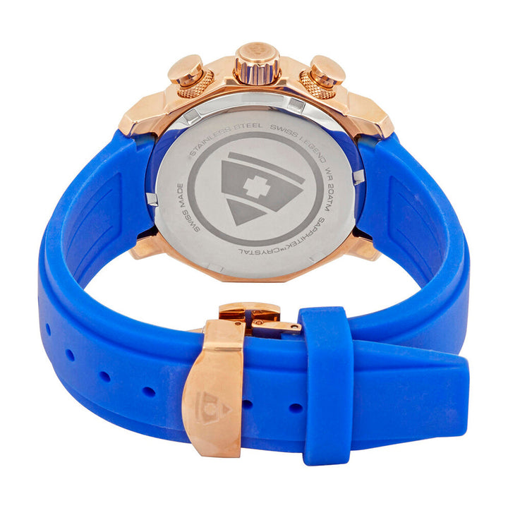 Blue Geneve Multifunction Silver / Rubber | Silver Dial