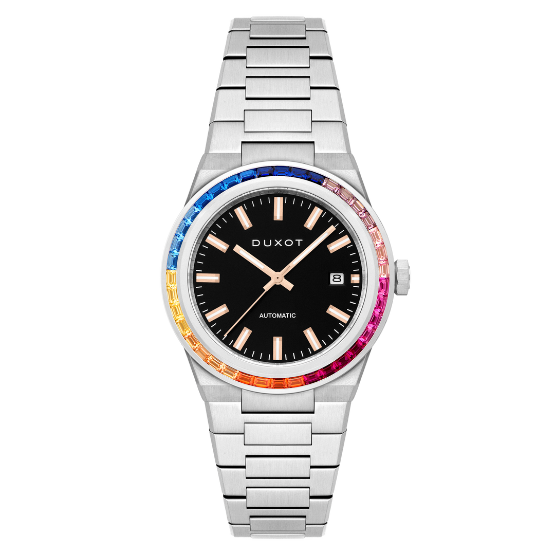 Alicante Rainbow Automatic Black & Rose Gold / Stainless Steel | Black Dial