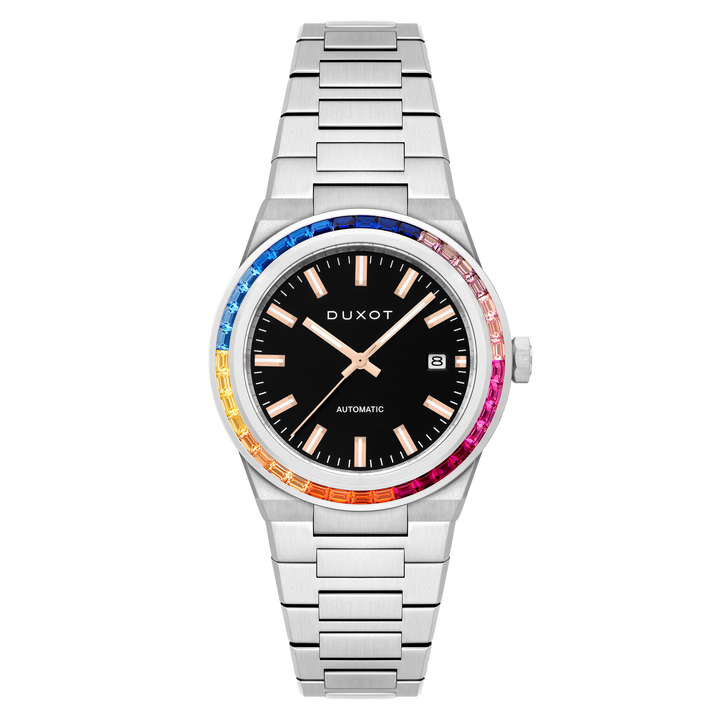 Alicante Rainbow Automatic Black & Rose Gold / Stainless Steel | Black Dial