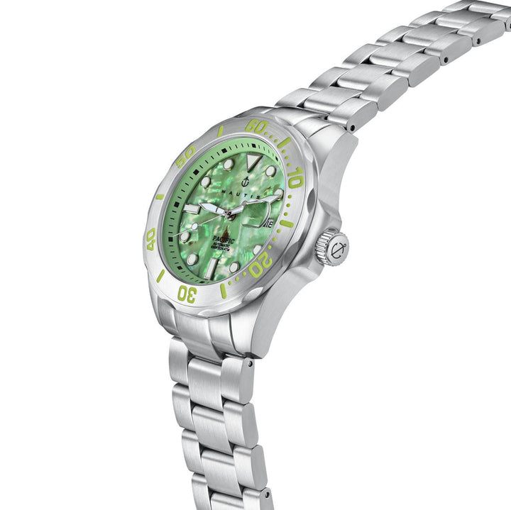Pacific Automatic Green Mother-Of-Pearl Dial / Stainless Steel Bracelet Green Mo